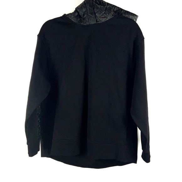 Zara Combination Quilted & Denim Black Hooded Sweatshirt | Size US S - Picture 1 of 10